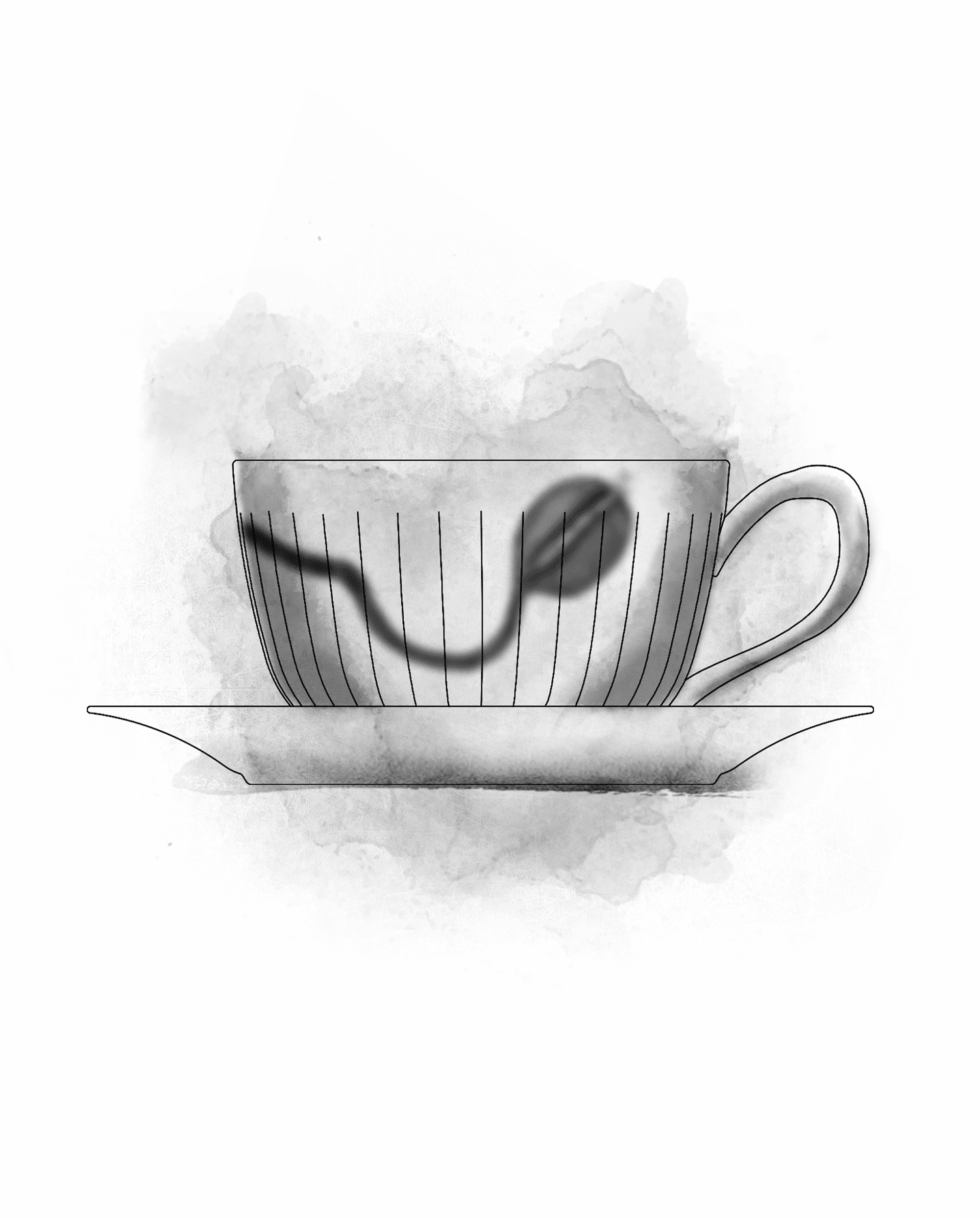 Tea cup with saucer 38 cl